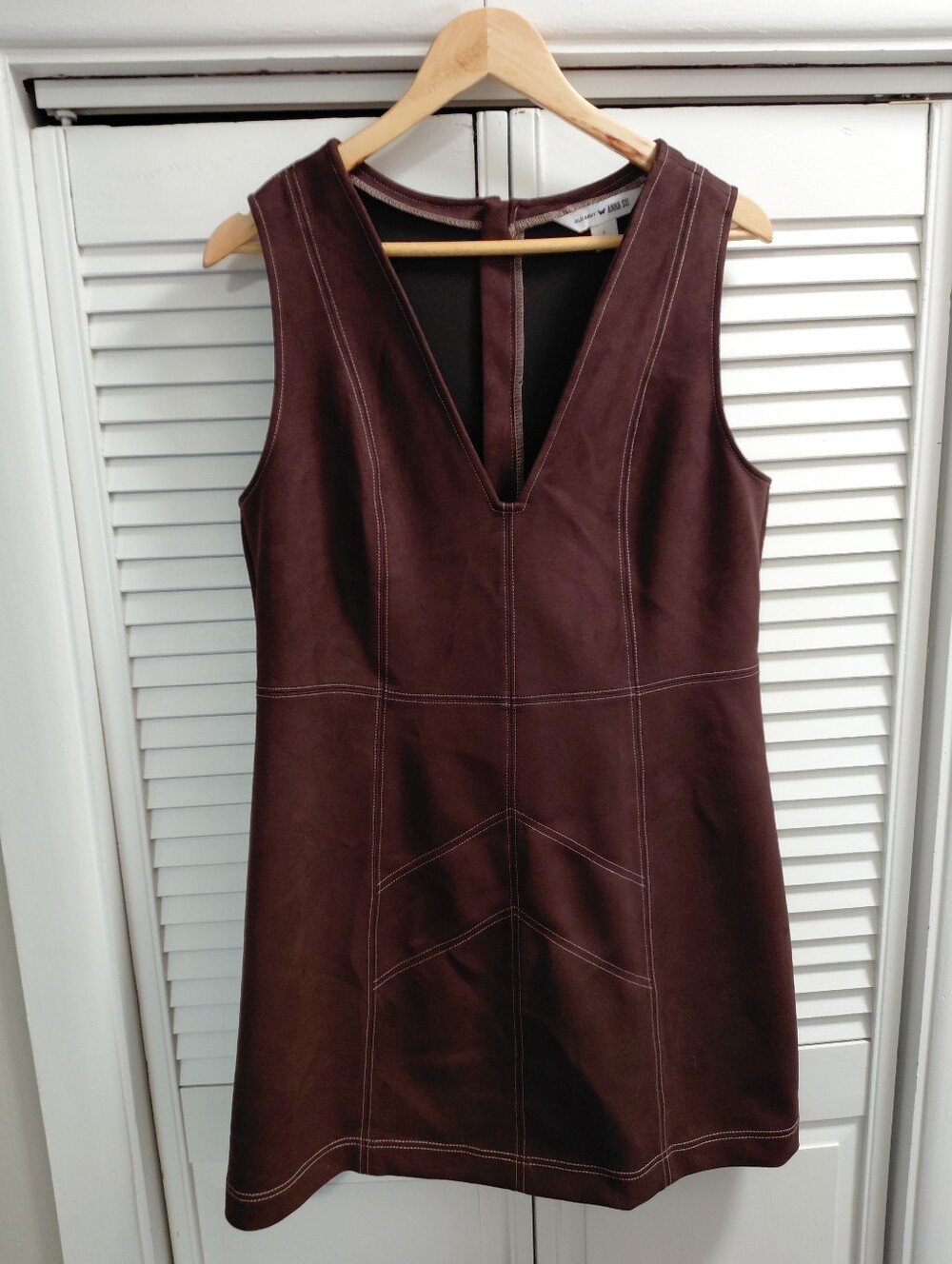 Anna Sui For Old Navy Brown Sleeveless V-Neck Mini Dress